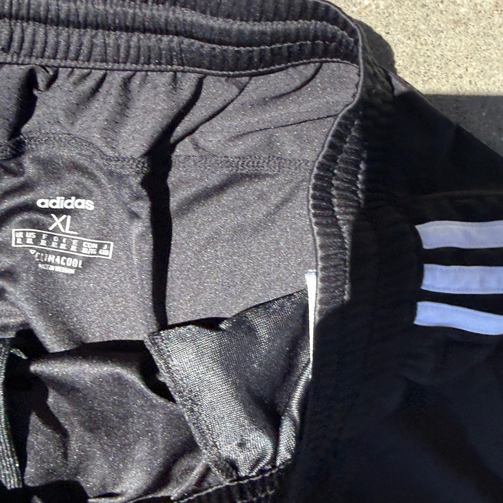 Adidas Athletic Shorts Mens XL Black Excellent Climacool 3-Stripe Gym Training - Picture 4 of 5